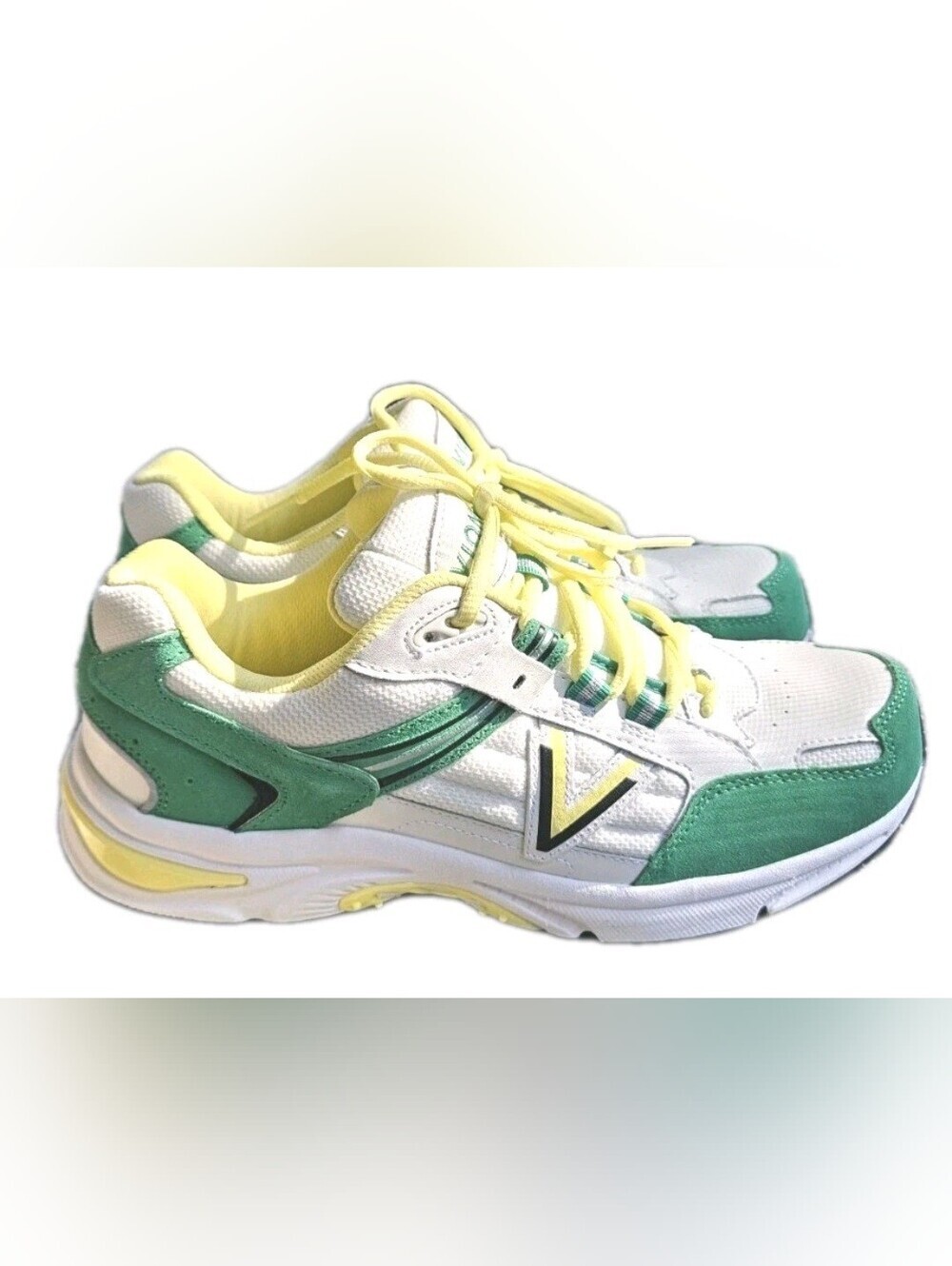 Vionic Walk 2.0 Athletic Sneakers White Green Yellow Walking Shoes Womens 9.5W